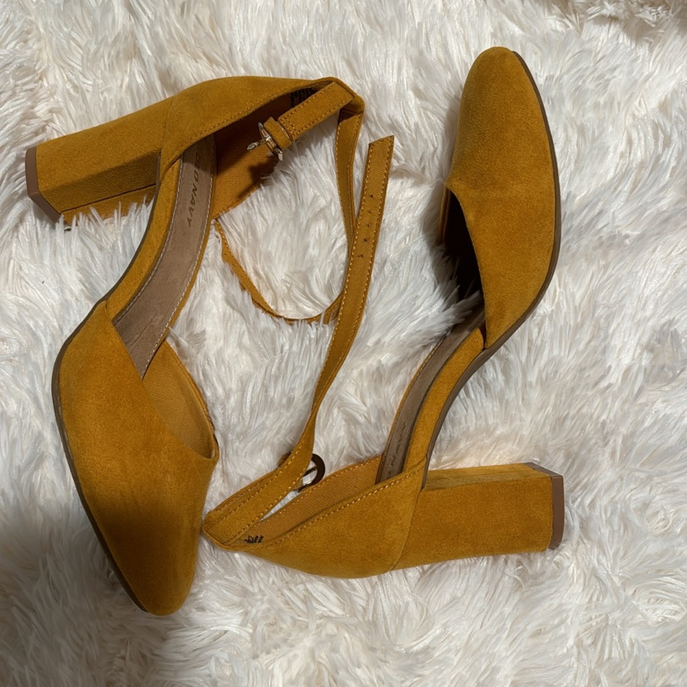 Mustard Yellow Block Heels